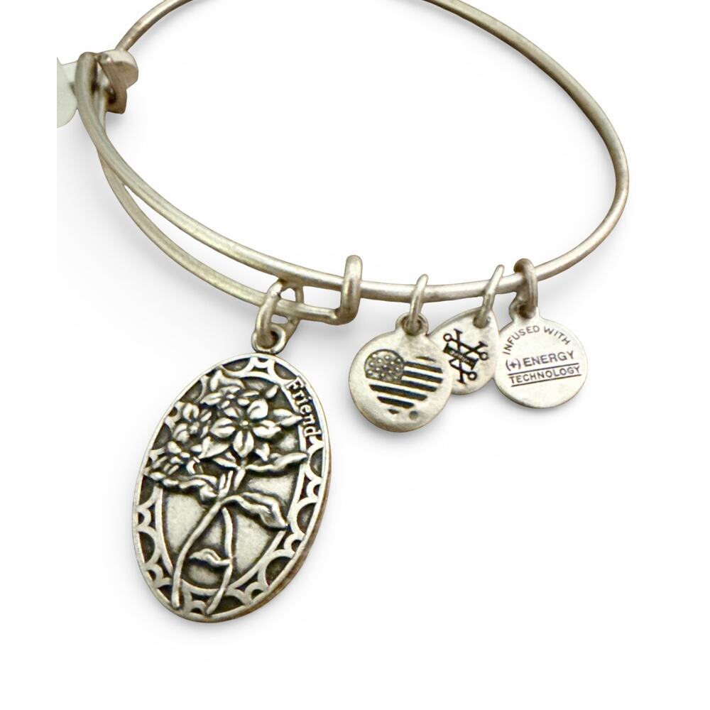 Alex and Ani Silver Tone Friend “Because I Love You” Bracelet A16EB13RS NWT